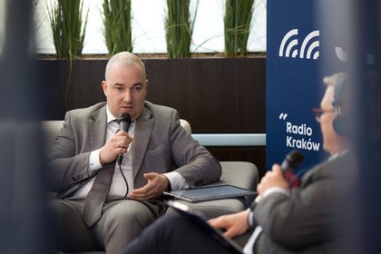 Maciej Michałowski (Ministerstwo Infrastruktury) i Marcin Koczyba (Radio Kraków)